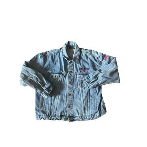 Harley-Davidson Jacket Mens Large Blue Denim Las Vegas Cafe Live To Ride